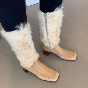 ANNA SUI Tan Leather Boots 10M